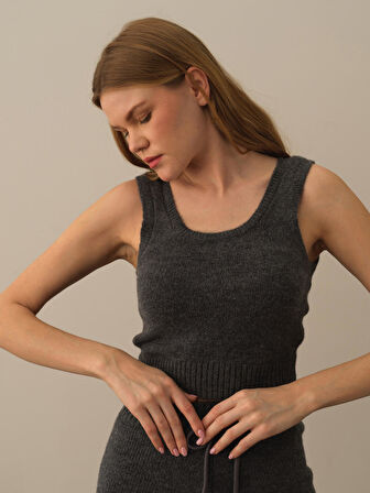 Xint Koyu Gri Lüks Pamuk Dokulu Regular Fit Atlet