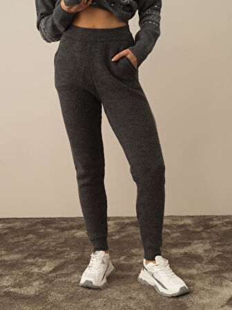 Xint Koyu Gri Lüks Pamuk Dokulu Regular Fit Pantolon
