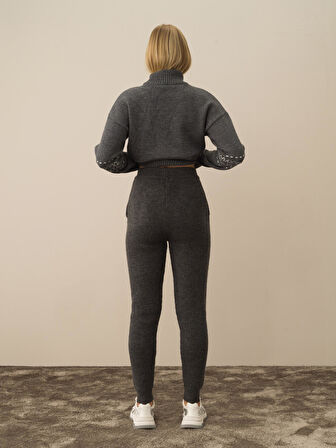 Xint Koyu Gri Lüks Pamuk Dokulu Regular Fit Pantolon