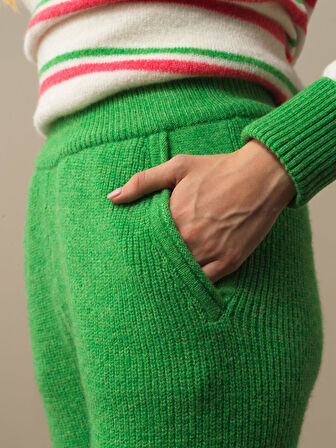 Xint Yeşil Lüks Pamuk Dokulu Regular Fit Pantolon