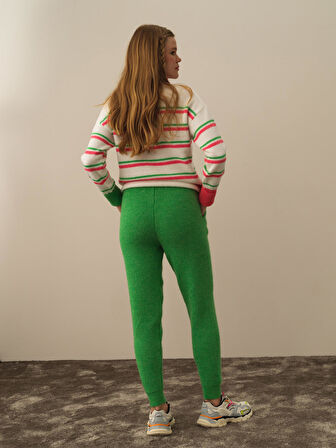 Xint Yeşil Lüks Pamuk Dokulu Regular Fit Pantolon