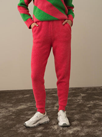 Xint Pembe Lüks Pamuk Dokulu Regular Fit Pantolon