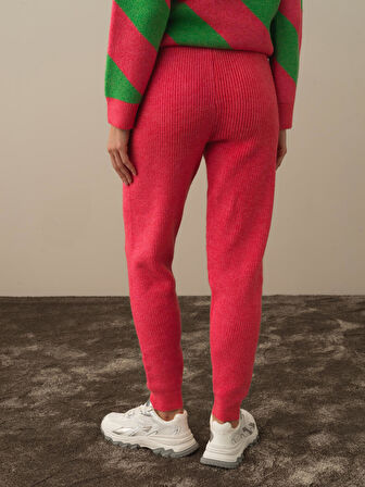 Xint Pembe Lüks Pamuk Dokulu Regular Fit Pantolon