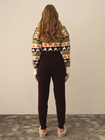 Xint Bordo Lüks Pamuk Dokulu Regular Fit Pantolon