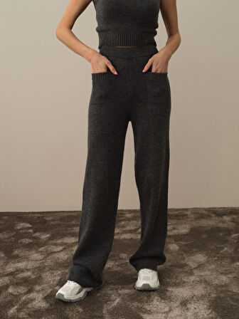 Xint Koyu Gri Lüks Pamuk Dokulu Regular Fit Pantolon