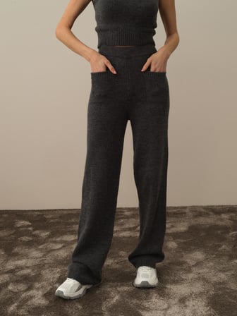 Xint Koyu Gri Lüks Pamuk Dokulu Regular Fit Pantolon