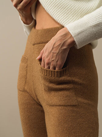 Xint Camel Lüks Pamuk Dokulu Regular Fit Pantolon