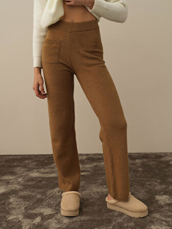 Xint Camel Lüks Pamuk Dokulu Regular Fit Pantolon