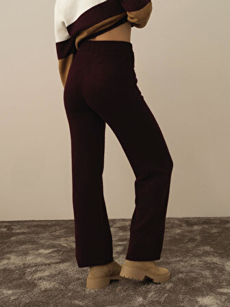 Xint Bordo Lüks Pamuk Dokulu Regular Fit Pantolon