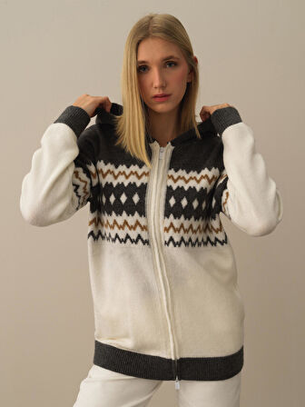 Xint Koyu Gri Lüks Pamuk Dokulu Oversize Hırka