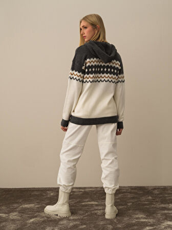 Xint Koyu Gri Lüks Pamuk Dokulu Oversize Hırka