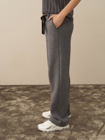 Xint Koyu Gri Pamuk Dokulu Oversize Pantolon