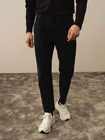 Xint Siyah Pamuk Dokulu Regular Fit Jogger Pantolon