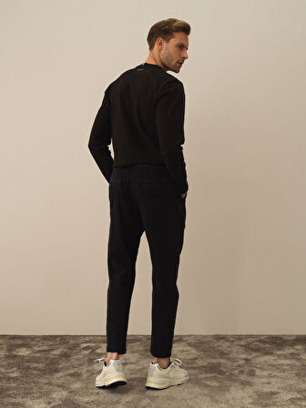 Xint Siyah Pamuk Dokulu Regular Fit Jogger Pantolon