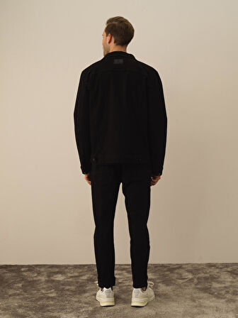 Xint Siyah Pamuk Dokulu Regular Fit Ceket