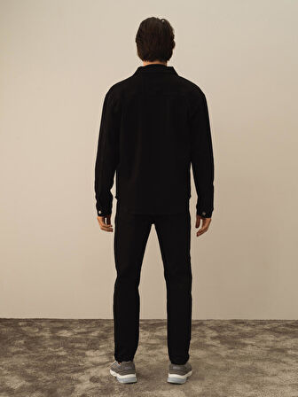 Xint Siyah Pamuk Dokulu Regular Fit Gömlek