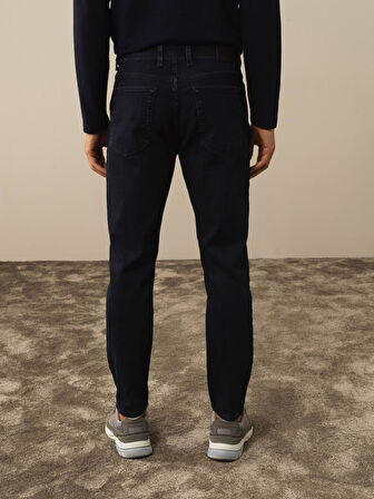Xint Lacivert Pamuk Dokulu Slim Fit Pantolon