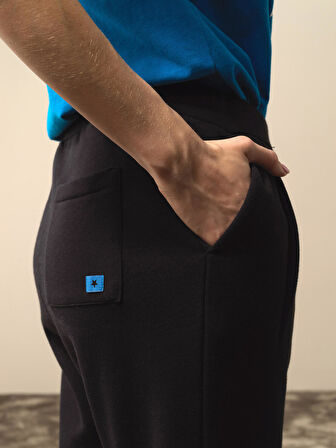 Xint Siyah Pamuk Dokulu Oversize Sweat Pantolon