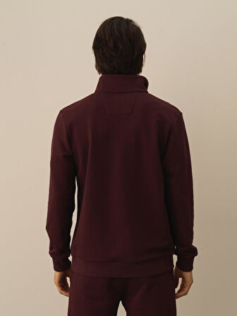 Xint Bordo Pamuk Dokulu Regular Fit Sweatshirt