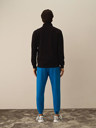 Xint Siyah Pamuk Dokulu Regular Fit Sweatmont