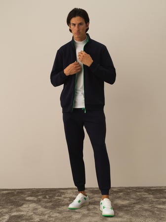 Xint Lacivert Pamuk Dokulu Regular Fit Sweatmont
