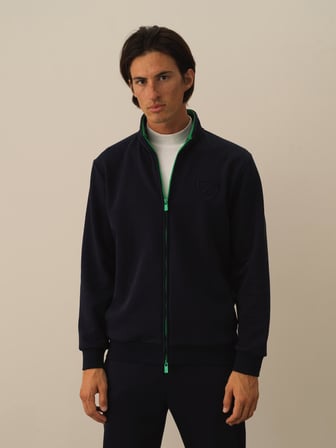 Xint Lacivert Pamuk Dokulu Regular Fit Sweatmont