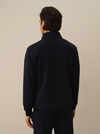 Xint Lacivert Pamuk Dokulu Regular Fit Sweatmont