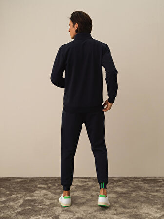 Xint Lacivert Pamuk Dokulu Regular Fit Sweatmont