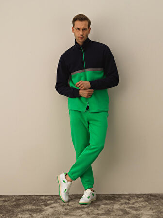 Xint Lacivert Pamuk Dokulu Regular Fit Sweatmont