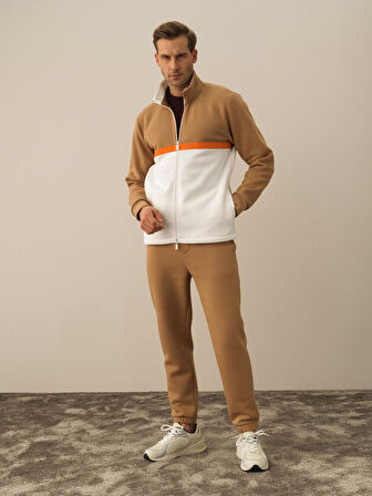 Xint Camel Pamuk Dokulu Regular Fit Sweatmont