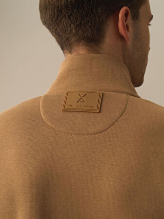 Xint Camel Pamuk Dokulu Regular Fit Sweatmont