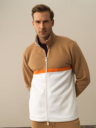 Xint Camel Pamuk Dokulu Regular Fit Sweatmont