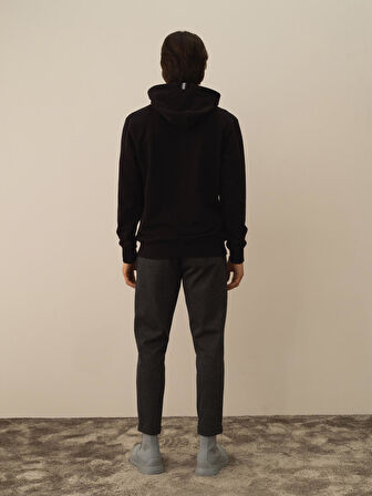 Xint Siyah Pamuk Dokulu Regular Fit Sweatshirt