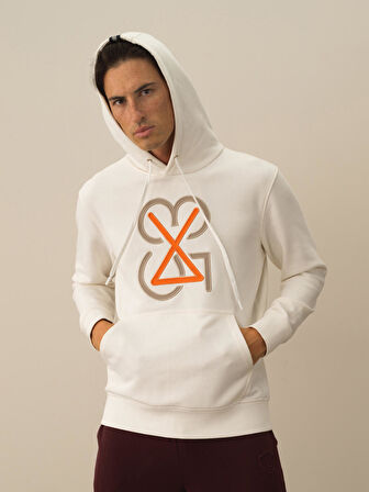 Xint Ekru Pamuk Dokulu Regular Fit Sweatshirt