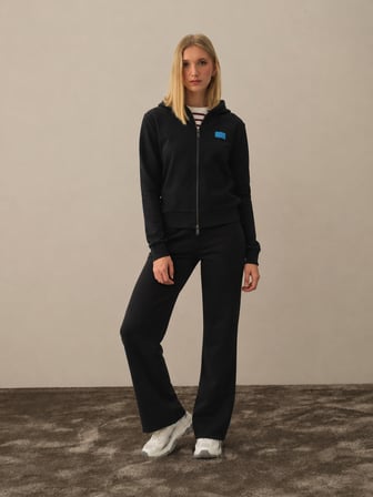 Xint Siyah Pamuk Dokulu Oversize Sweatmont