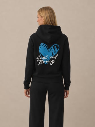 Xint Siyah Pamuk Dokulu Oversize Sweatmont