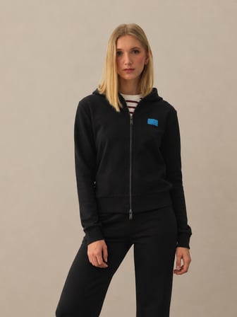 Xint Siyah Pamuk Dokulu Oversize Sweatmont