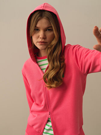 Xint Pembe Pamuk Dokulu Oversize Sweatmont