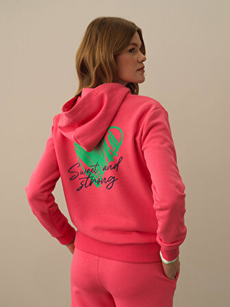 Xint Pembe Pamuk Dokulu Oversize Sweatmont