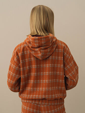 Xint Oranj Esnek Dokulu Oversize Sweatshirt
