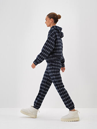 Xint Lacivert Esnek Dokulu Oversize Sweatshirt
