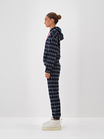 Xint Lacivert Esnek Dokulu Oversize Sweatshirt