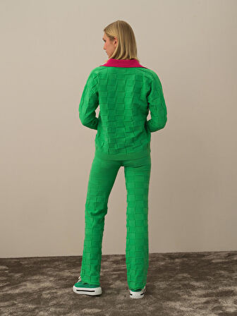 Xint Yeşil Formunu Koruyan Oversize Kazak