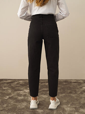 Xint Koyu Gri Pamuk Dokulu Oversize Pantolon