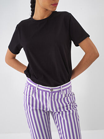 Siyah Regular Fit Pamuklu Tişört