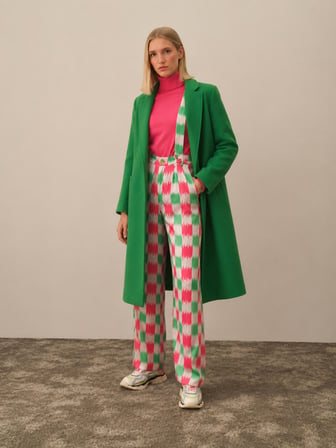 Xint Yeşil Oversize Kaban