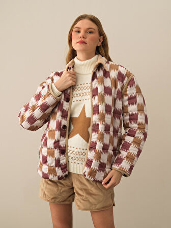 Xint Camel Esnek Dokulu Oversize Mont