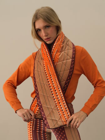 Xint Oranj Esnek Dokulu Oversize Mont