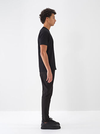 Siyah Regular Fit Pamuklu Tişört