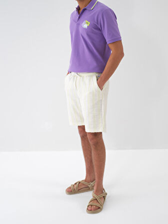 Yeşil Regular Fit Pamuklu Şort